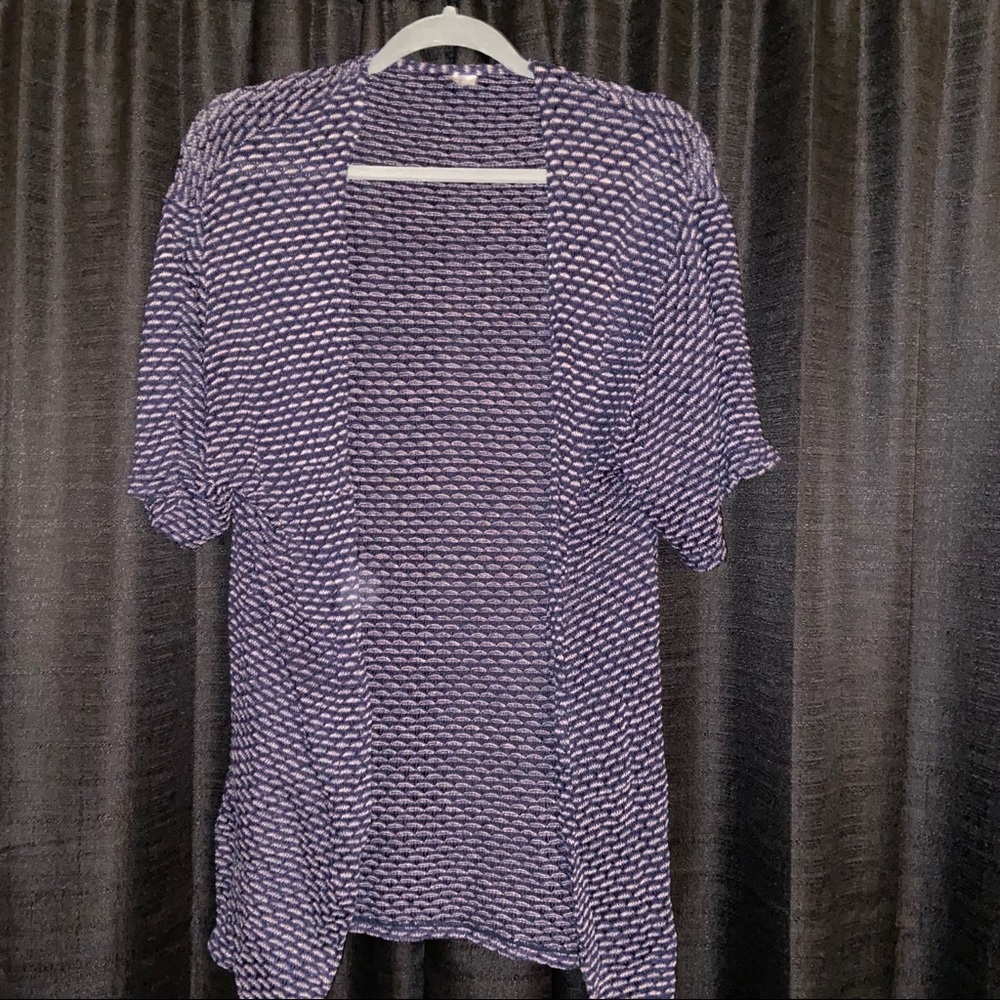 Blue & off white knit cardigan